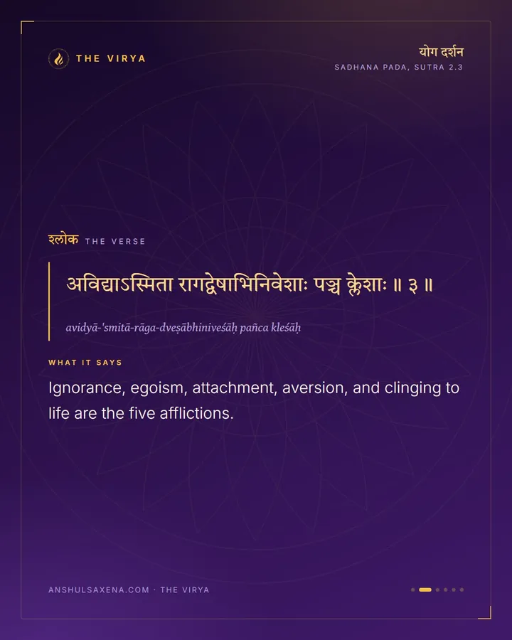 The Five Afflictions, card 2 of 6