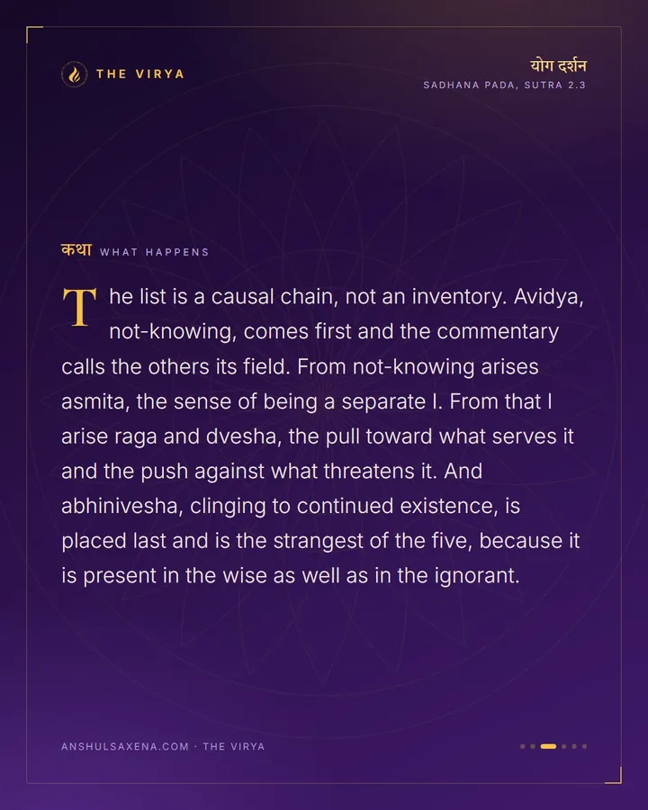 The Five Afflictions, card 3 of 6