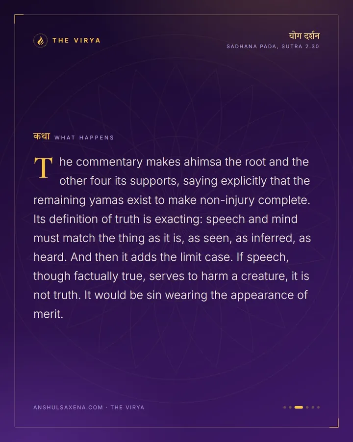 The Five Restraints, card 3 of 6
