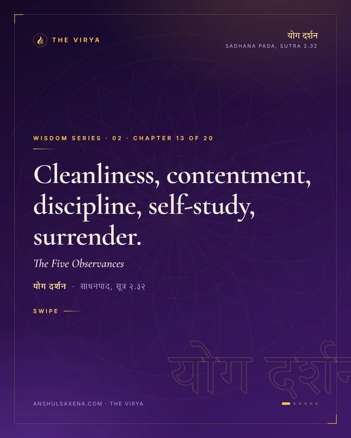 The Five Observances, card 1 of 6