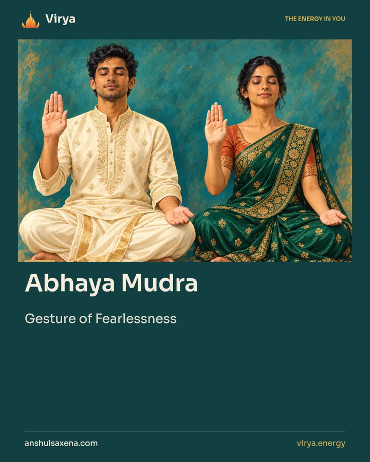 Abhaya Mudra. Gesture of Fearlessness.
