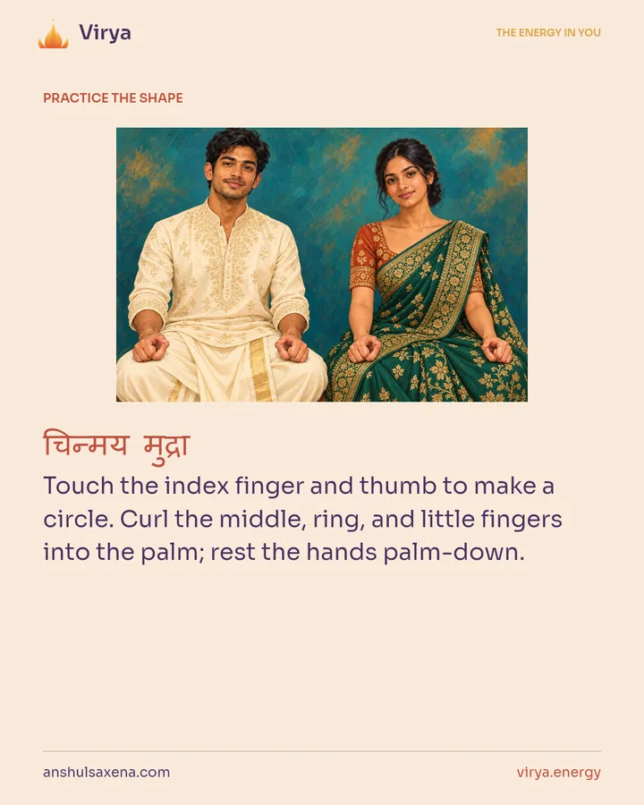 HOW TO PRACTICE. Touch the index finger and thumb to make a circle. Curl the middle, ring, and little fingers into the palm; rest the hands palm-down.