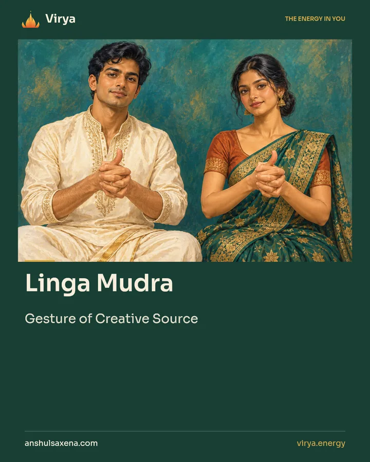 Linga Mudra. Gesture of Creative Source.