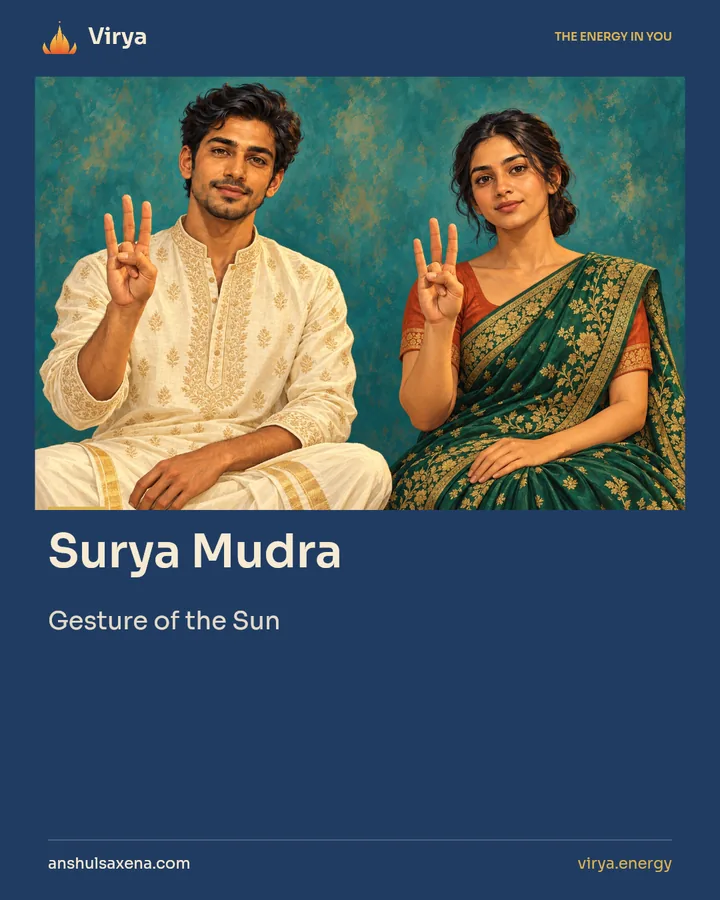 Surya Mudra. Gesture of the Sun.