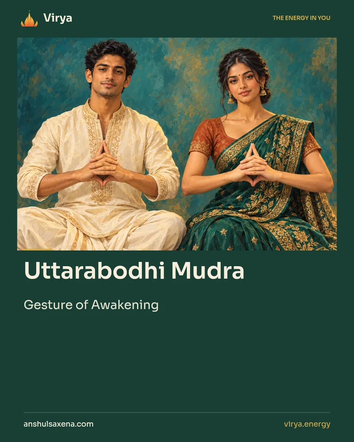 Uttarabodhi Mudra. Gesture of Awakening.
