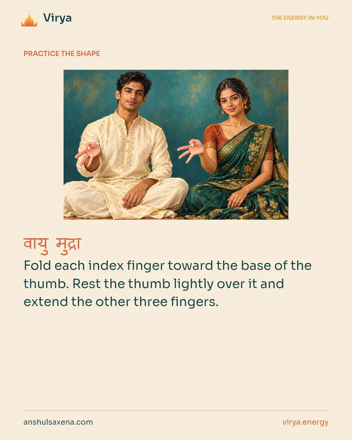HOW TO PRACTICE. Fold each index finger toward the base of the thumb. Rest the thumb lightly over it and extend the other three fingers.