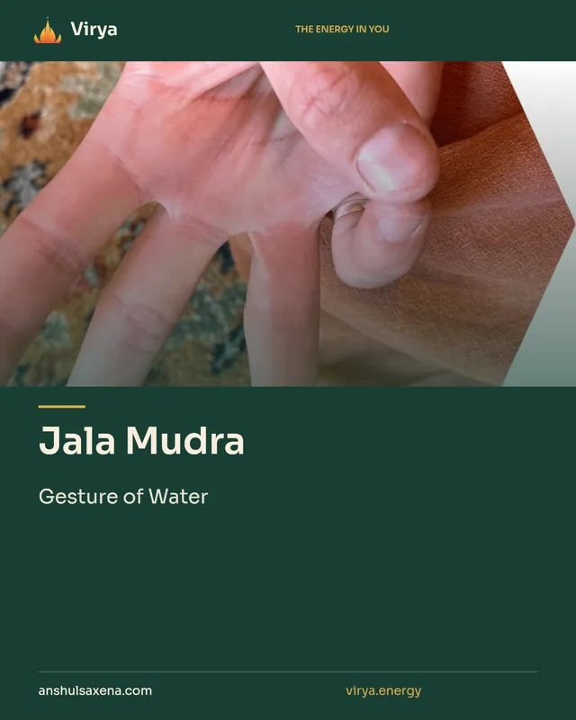 Jala Mudra. Gesture of Water. Virya. anshulsaxena.com. virya.energy.