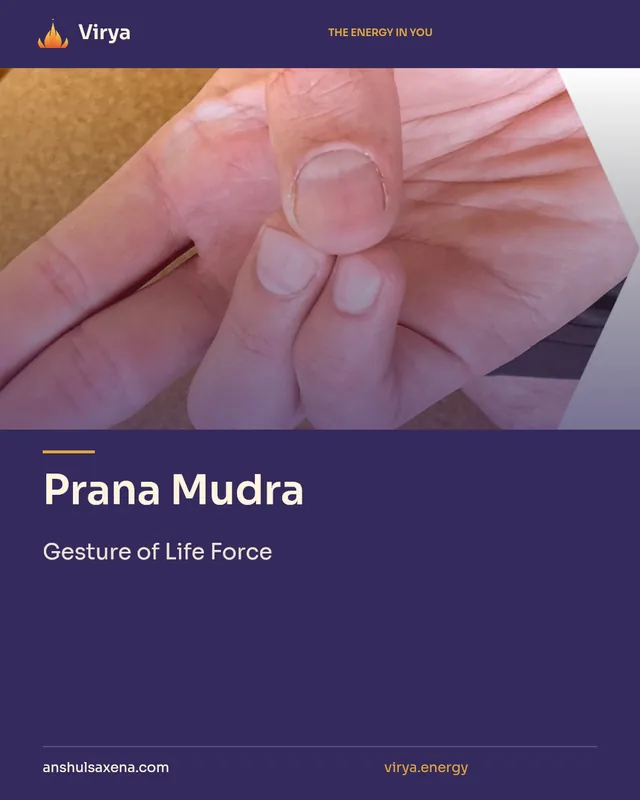 Prana Mudra. Gesture of Life Force. Virya. anshulsaxena.com. virya.energy.