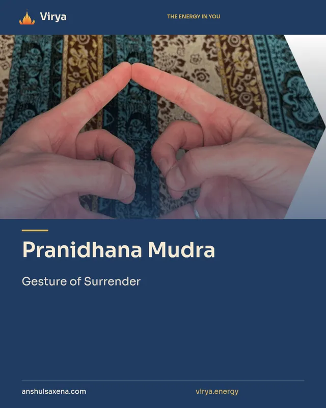 Pranidhana Mudra. Gesture of Surrender. Virya. anshulsaxena.com. virya.energy.