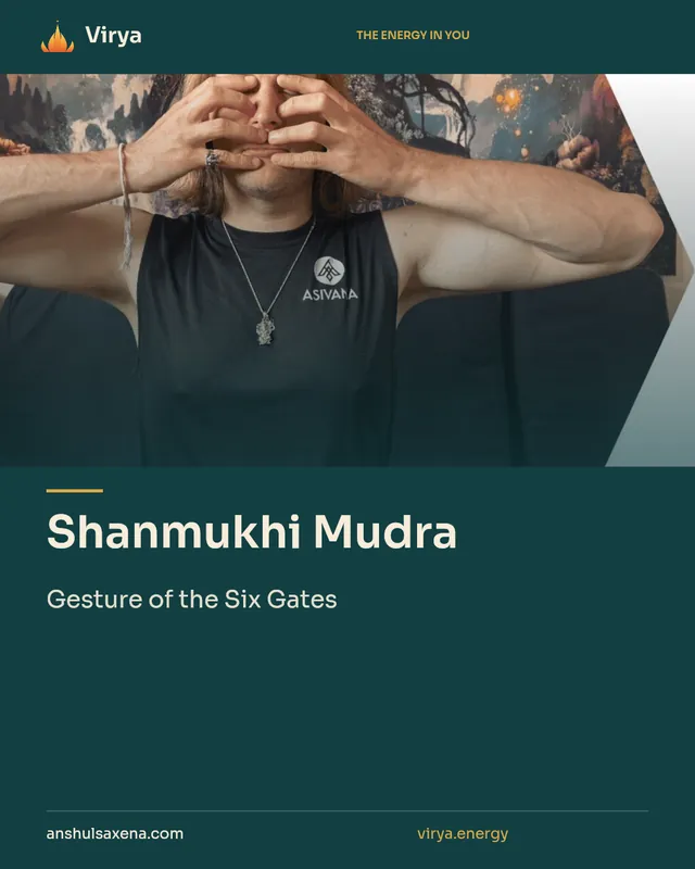 Shanmukhi Mudra. Gesture of the Six Gates. Virya. anshulsaxena.com. virya.energy.