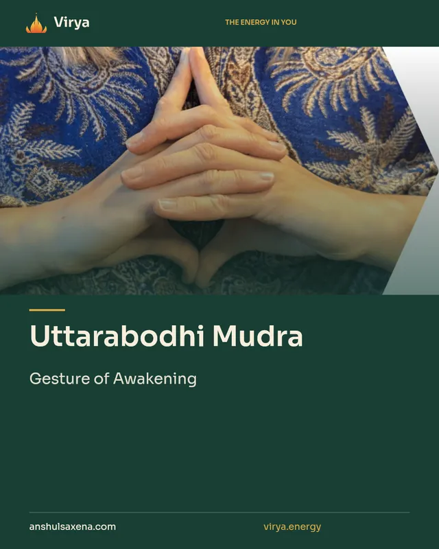 Uttarabodhi Mudra. Gesture of Awakening. Virya. anshulsaxena.com. virya.energy.